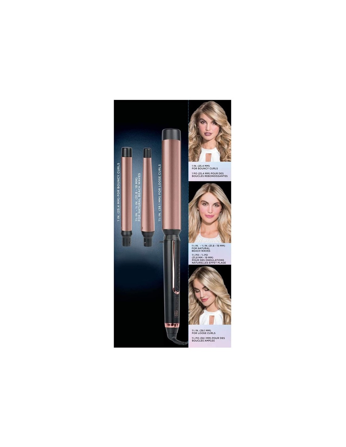 Conair Infinitipro Interchangeable Multi Barrel Curling Wand