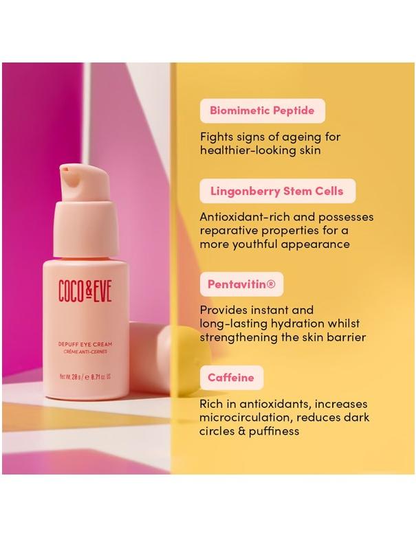 Crème contour des yeux décongestionnante Coco & Eve - 20 g