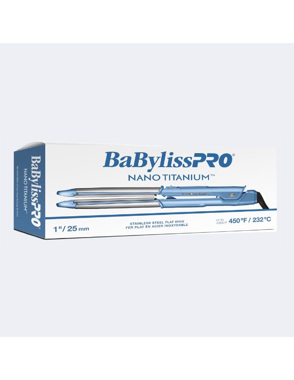 Fer plat en acier inoxydable au Nano Titane de BaBylissPRO - 1 pouce