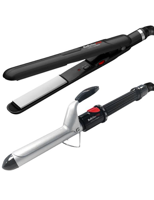 BaBylissPro Ceramix Xtreme Curling Iron and Flat Iron Duo
