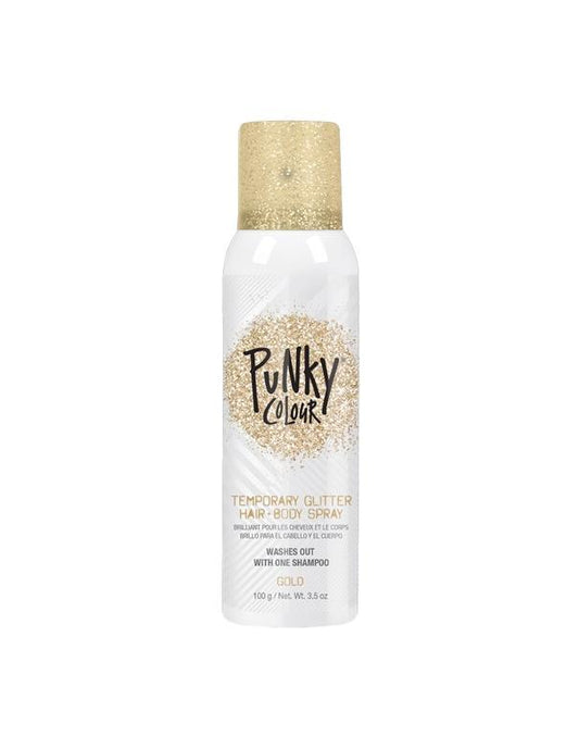 Punky Colour Temporary Glitter Hair & Body Spray Gold - 100g