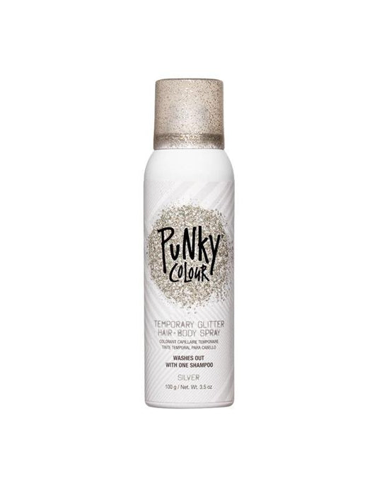 Punky Colour Temporary Glitter Hair & Body Spray Silver - 100g