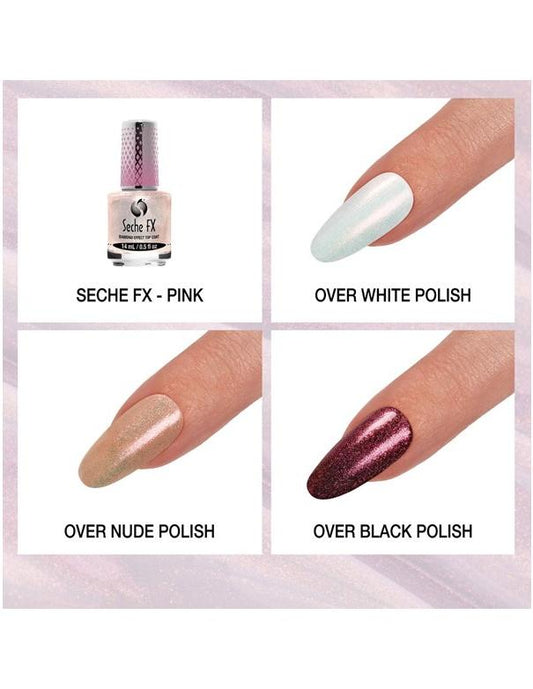 Top Coat Effet Diamant Seche FX Rose - 14 ml