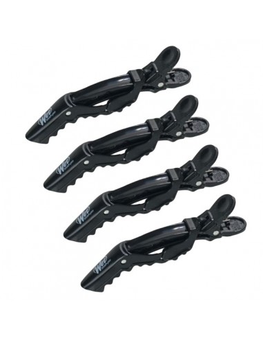 Wet Brush Wet Clips 4 Pack Black