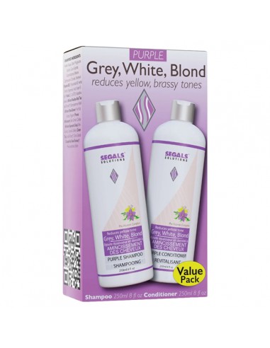 Segal White Blond & Grey Hair Purple Duo