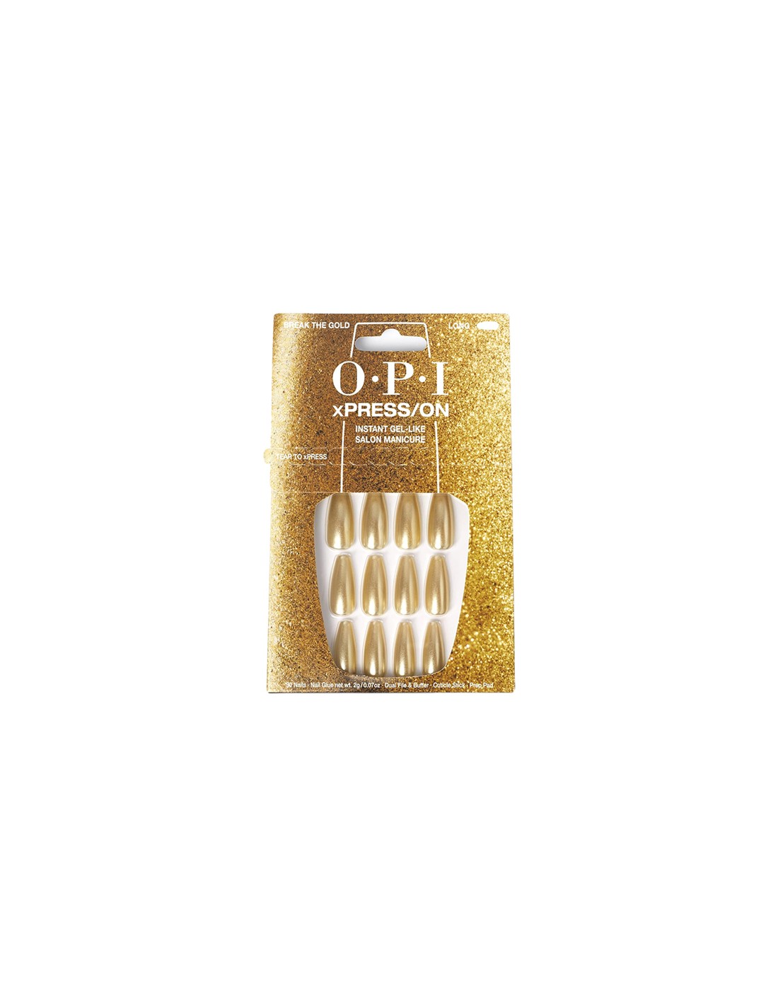 OPI xPRESS/ON Nails Long Break the Gold