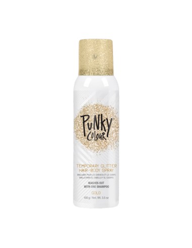 Punky Colour Temporary Glitter Hair & Body Spray Gold - 100g