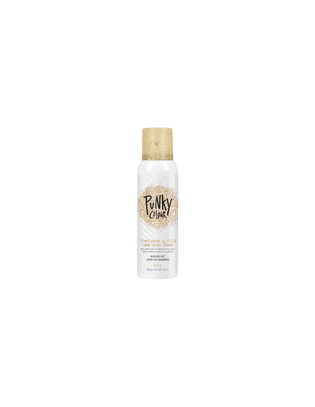 Punky Colour Temporary Glitter Hair & Body Spray Gold - 100g