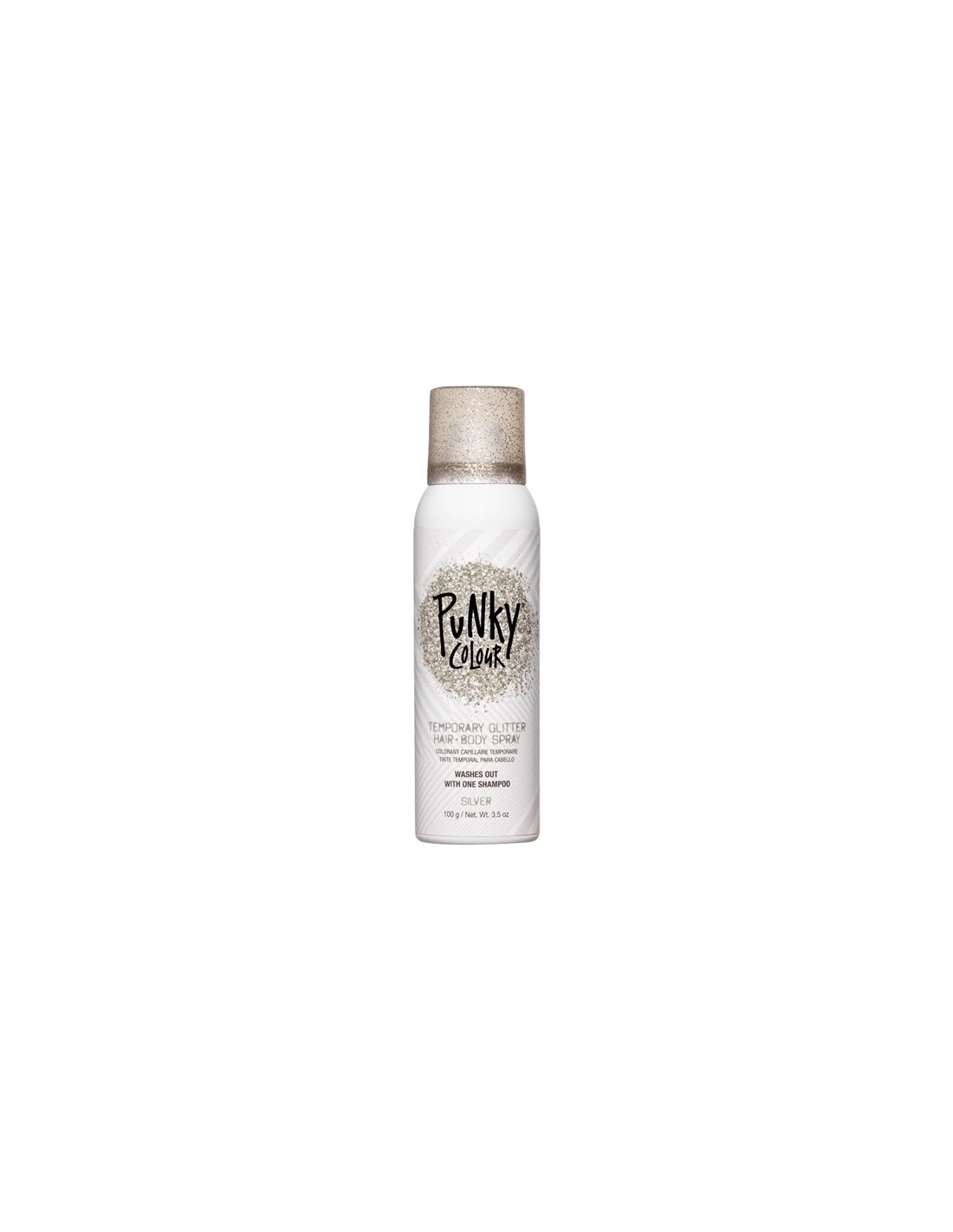 Punky Colour Temporary Glitter Hair & Body Spray Silver - 100g