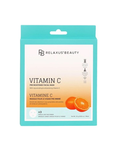 Relaxus Vitamin C Face Masks 3pc