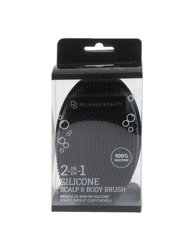 Relaxus 2-in-1 Silicone Scalp & Body Brush Black