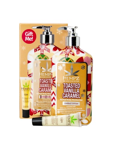 Hempz Toasted Vanilla Caramel Body Moisturizer + Lip Balm Gift Set