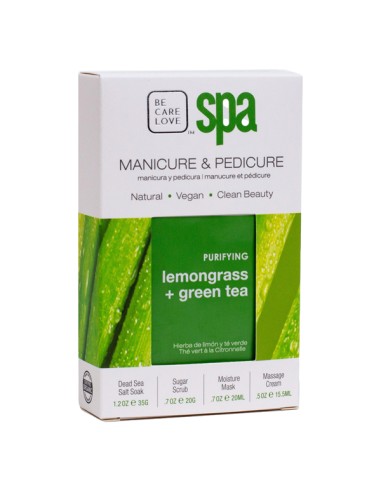 Be Care Love Spa Single Use Packette Box - Lemongrass + Green Tea