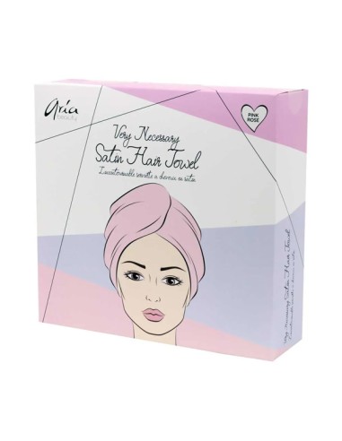 Aria Very Necessary Pink Satin Hair Towel