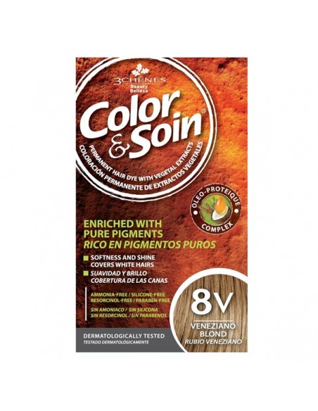COLOR & SOIN Natural Ammonia Free Hair Color Kit - 8V Veneziano Blond