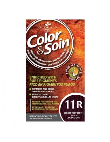 COLOR & SOIN Natural Ammonia Free Hair Color Kit - 11R Bilberry Red