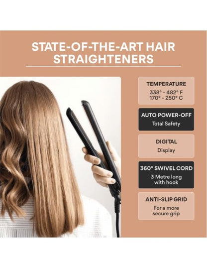 GAMA Professional G-EVO Silk Chrome Titanium Flat Iron 1.2 inch