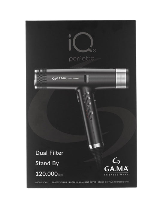 Gama Professional IQ3 Perfetto Hairdryer Black