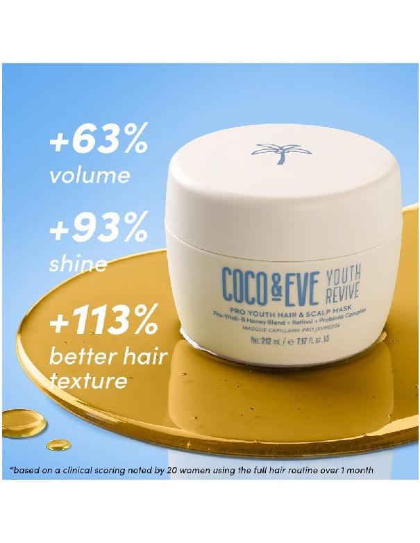 Masque cheveux et cuir chevelu Youth Revive Pro Youth de Coco &amp; Eve - 212 ml