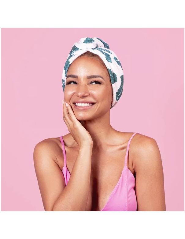 Coco & Eve Microfibre Hair Towel Wrap Leaf Print