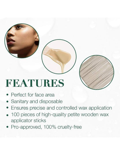 CleanEasy Wooden Applicator Waxing Sticks - 100 Count