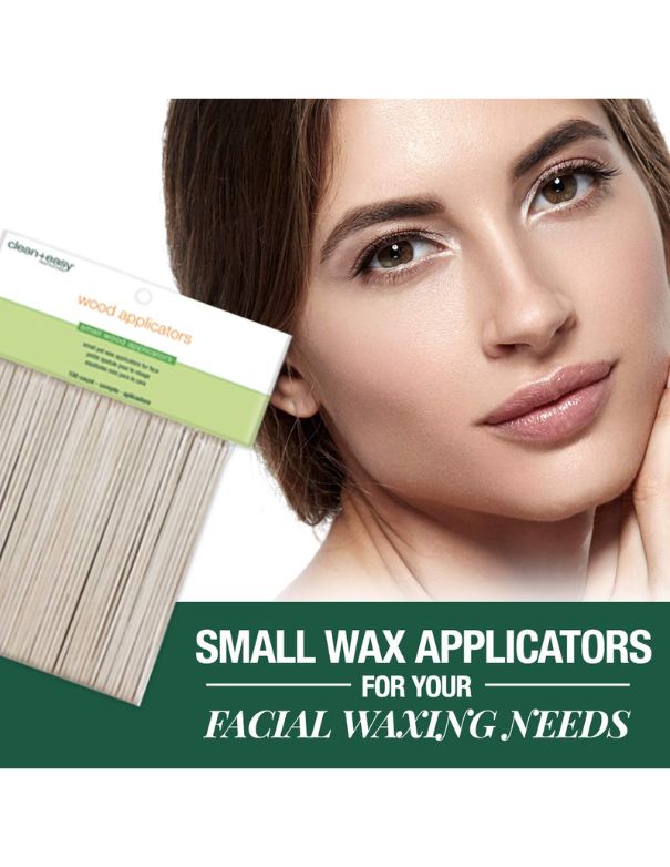 CleanEasy Wooden Applicator Waxing Sticks - 100 Count