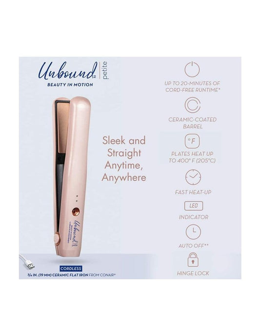 Conair Unbound Petite Cordless 3-4 - Mini Recharge Straightener