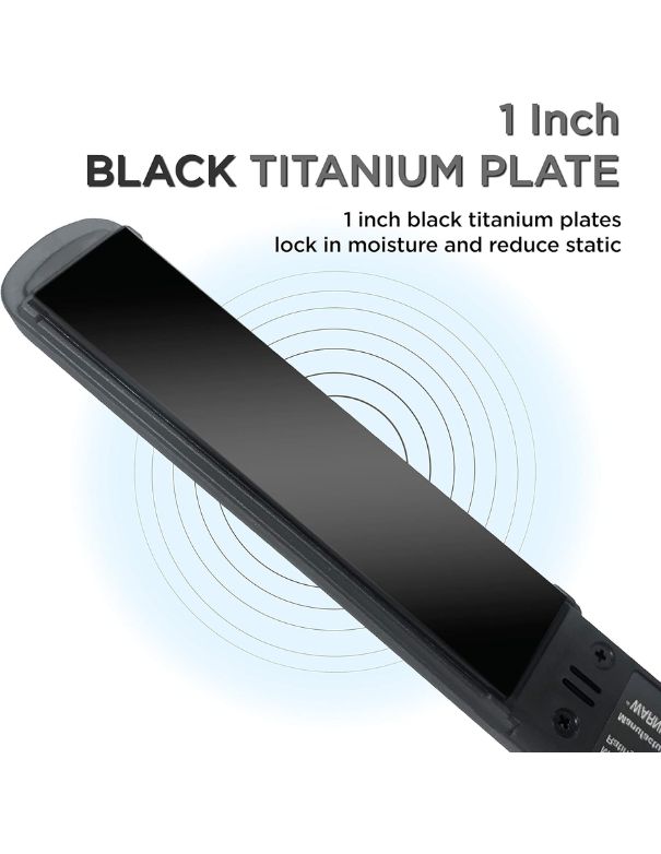 CROC Hybrid Black Titanium 1 inch Flat Iron