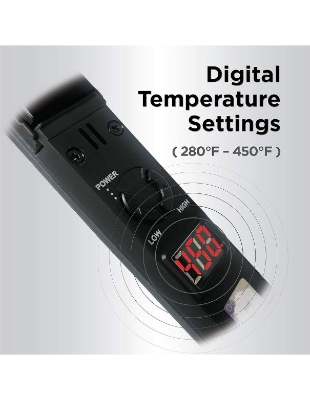 CROC Hybrid Black Titanium 1 inch Flat Iron