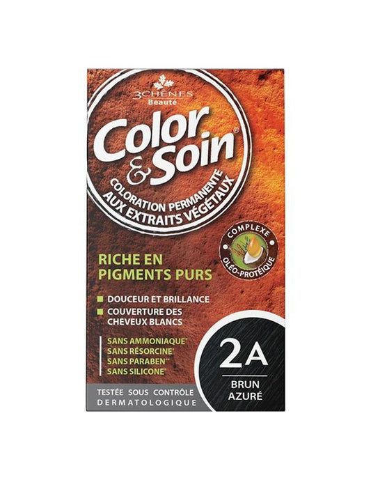 COLOR & SOIN Natural Ammonia Free Hair Color Kit - 2A Blue Black