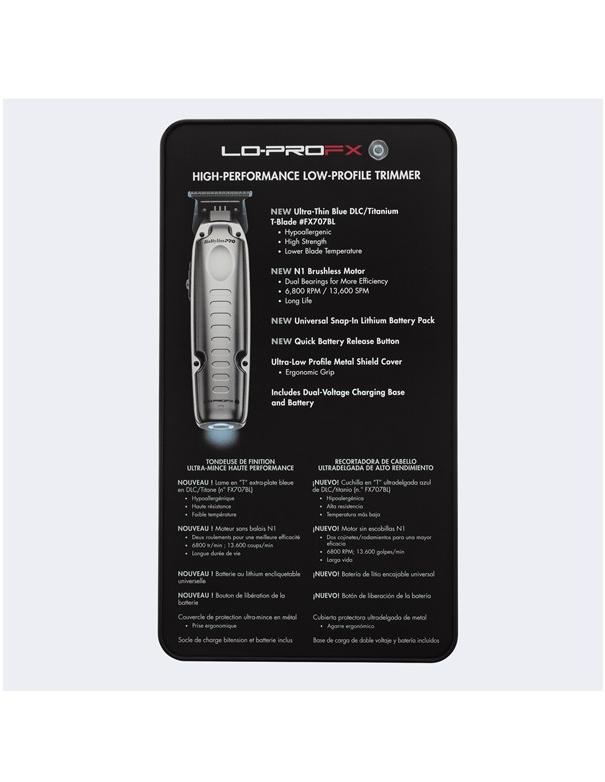 Tondeuse à cheveux BabylissPro Fxone Lo-profx haute performance à profil bas, argentée