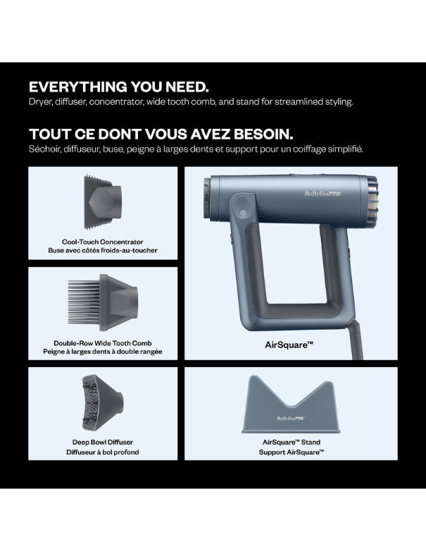 Sèche-cheveux professionnel BaBylissPRO Nano Titanium Airsquare