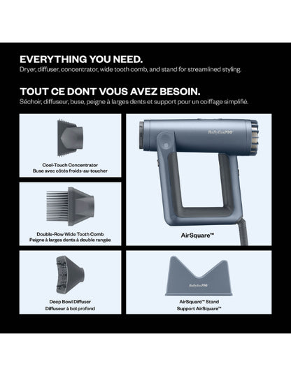 Sèche-cheveux professionnel BaBylissPRO Nano Titanium Airsquare
