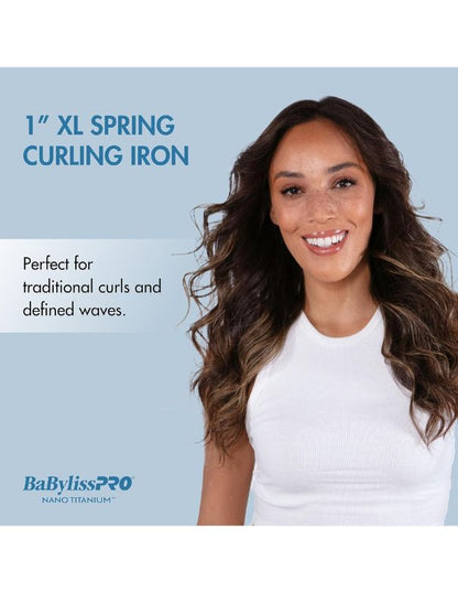 BabylissPro Nano Titanium Extended Barrel Curling Iron 1"
