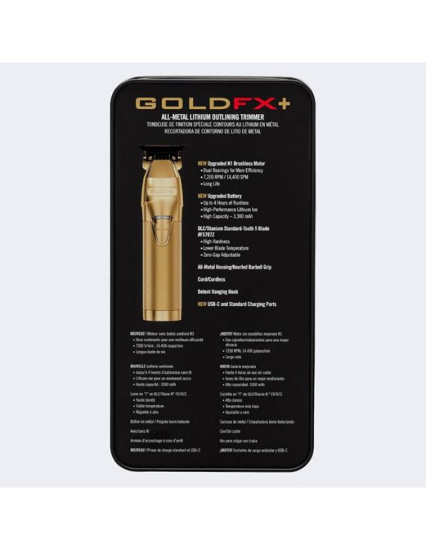 BabylissPRO GoldFX+ All-Metal Lithium Outlining Trimmer