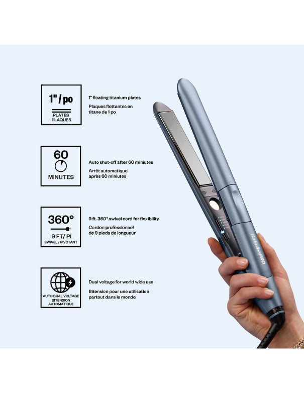 BaBylissPRO Nano Titanium TrueTension Electromagnetic Flat Iron 1