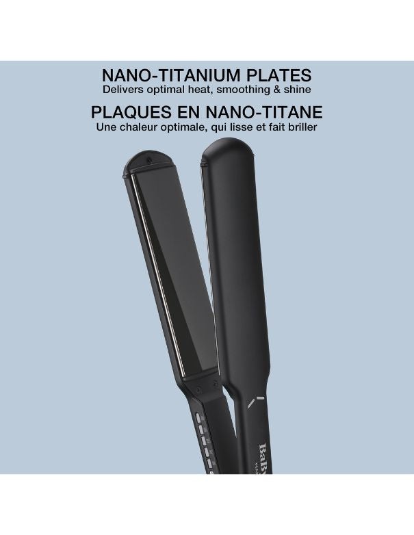 BaBylissPRO Nano Titanium Ultra Fin Fer Plat 1-1/2 - Noir