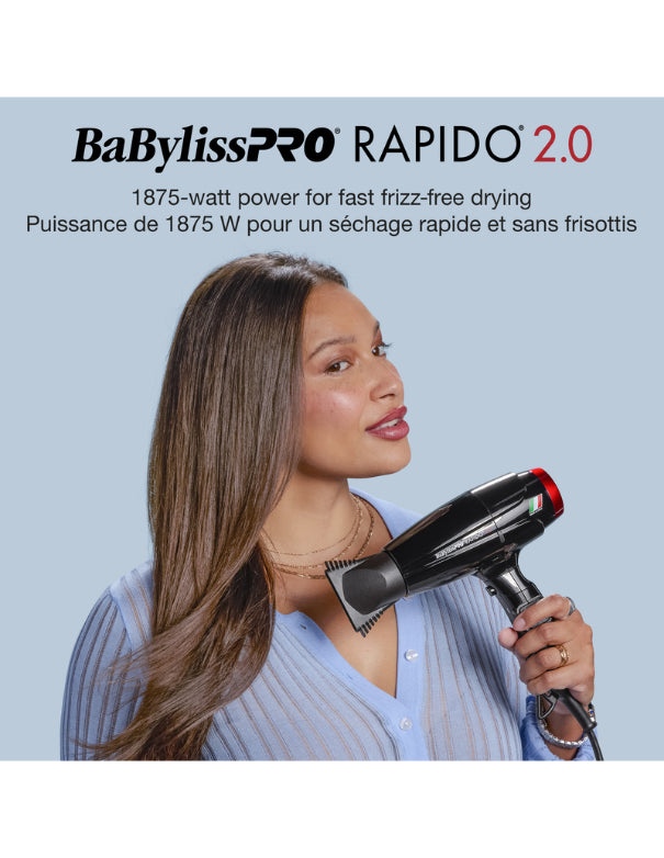 BaBylissPRO Rapido 2.0 High-performance Professional Ionic Light Hairdryer