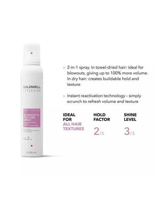 Goldwell StyleSign Heat Styling Blowout & Texture Spray - 200ml