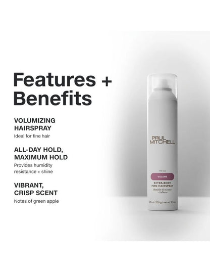 Laque Volume Fixation Forte Extra-Body Paul Mitchell - 315 ml
