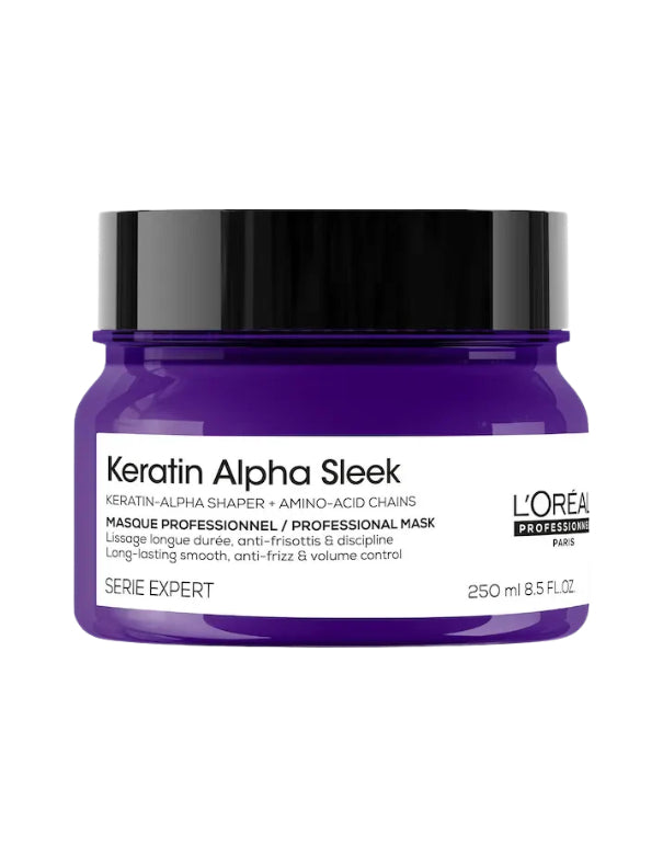 L'Oreal Keratin Alpha Sleek Anti-Frizz Hair Mask - 250ml