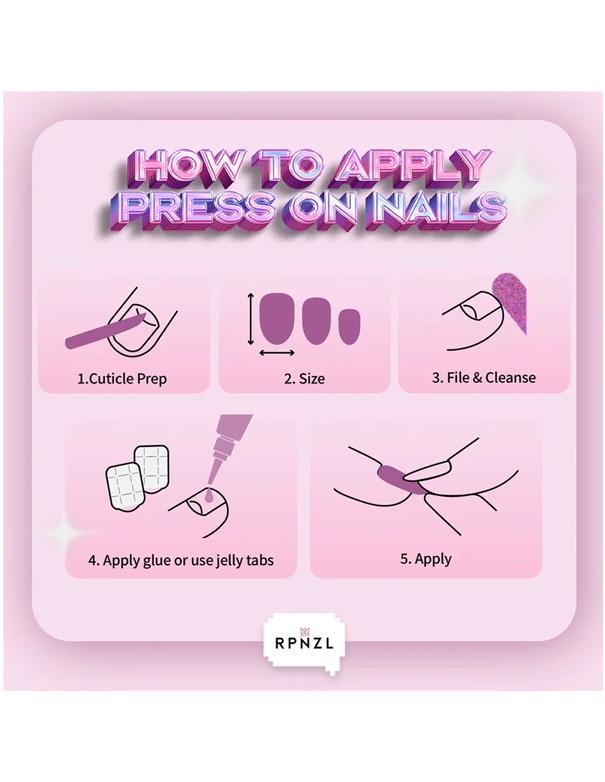 Kit de pose d'ongles à coller RPNZL - Queen