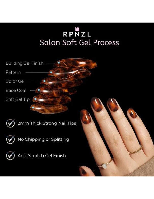 RPNZL Press-on Nail Kit - Tortoise