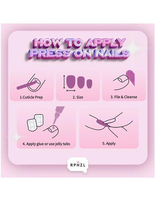 Kit de pose d'ongles à coller RPNZL - Ariel