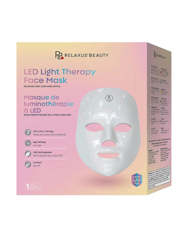 Masque de luminothérapie LED Relaxus pour le visage