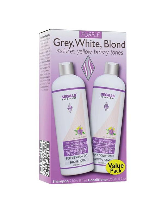 Segals White Blond & Grey Hair Purple Duo